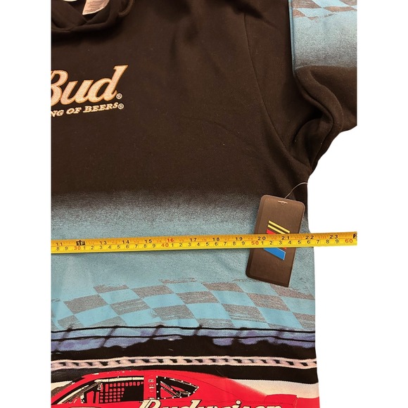 NASCAR Dale Earnhardt Jr Budweiser Hoodie Black Racing Sweatshirt Mens M NEW - Picture 7 of 8